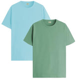 ADRO T Shirts Pack of 2 Mens Tshirts Cotton T Shirts for Men Tshirt T-Shirts Combo T Shirts Tshirts for Men Plain Solid Tshirts Mint Pista Tshirt for Men RCM2-PLN-MI-PT-2XL,Mint,Pista