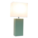 All The Rages Lexington 21' Engineered Wood & Leather Table Lamp In Sage Green