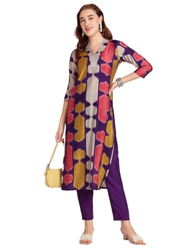 Gosriki Women'S Rayon Blend Straight Printed Kurta With Pant (Surdas Begani-Vks01-Gs_Xxl_Begani_Xx-Large),Begani,2,B0DRNP3JHX