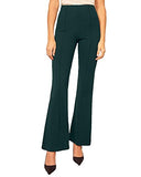 Leriya Fashion Women's Yoga Dress Pants Stretchy Work Slacks Business Casual Office Straight Leg/Bootcut Elastic Waist with 2 Pockets Regular Fit Trouser (Medium Green),Green