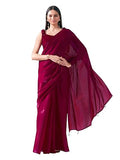 Womanista Women's Organza Stretchable Cuff Saree (TI6778_Pink)