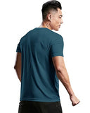 Eyebogler Mens Round Neck Half Sleeve Solid Dry Fit Tshirt Pack Of 2,Ink Blue::Wine MelanApparel,S
