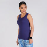 Rupa Colors Playsure Solid 100% Combed Cotton Rib Fabric Women'S Tank Top Sleeveless Pack Of 1,NavyApparel,L