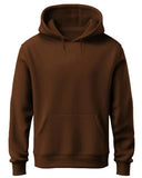 Adro Men'S Cotton Neck Hooded Sweatshirt (H24-Pln-Br_Downtown Brown