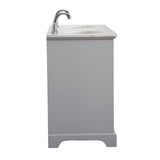 Elegant Decor Americana 60 Wood Double Bathroom Vanity In Light Gray