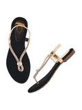 Shoeopia Embellished Strap Rose-Gold Flat Sandals For Women & Girls /Eu40,Rose-Gold,7,B0DZVQHJ1G