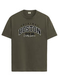 Adro Mens Printed T Shirt - Premium Cotton Graphic Printed Tshirt - Olive T-Shirt - Rn24-Bost-Ol-Xl