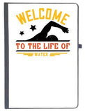 Udnag Ruled Notebook Diary Swimming | Welcome To The Life Of Water, [A5 80Pages 80Gsm]