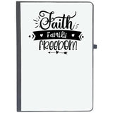 Udnag Ruled Notebook Diary Family | Faith Family Freedom, [A5 80Pages 80Gsm]