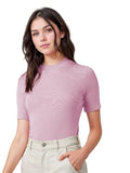 Kotty Women'S Slim Fit Half Sleeve Ribbed T-Shirt(Pink_Xl)