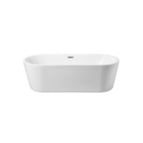 Elegant Decor Indoor Modern 65 Inch Soaking Roll Top Bathtub In Glossy White - 65X28.3X22.8