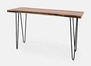 Jofran Nature'S Edge 50 Modern Solid Wood Live Edge Console Sofa Table, Natural