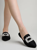 Shoetopia Women'S Flat Mules Black,Black,6,B0CXJ2G1CP