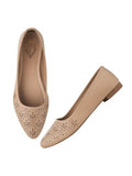 Shoetopia Textured Cream Ballerinas For Women & Girls /Eu38,Cream,5,B0DRJFN7GW