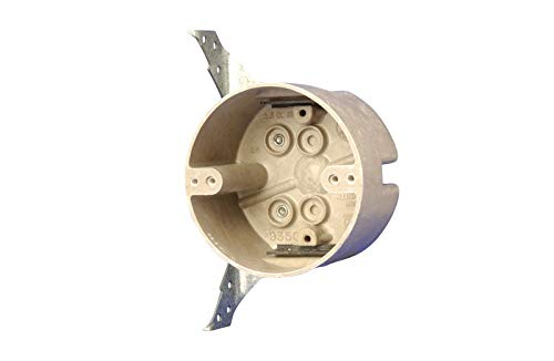 Allied Moulded Fiberglasbox 2-12 In. Round Fiberglass 1 Gang Electrical Box Beigetan