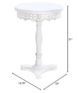 Koehler 15090 White Flourish Pedestal Table, 21