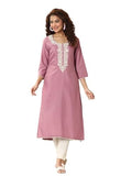 Libas Women'S Viscose Rayon Floral Straight Kurtas (98183_Pink_L)
