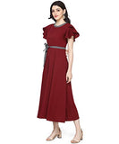 Oomph! Women'S Crepe A-Line Maxi Dress - Carob Brown,Carob BrownApparel,XL