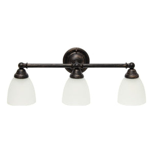 All The Rages Essentix 3-Light Metal & Glass Vanity Fixture In Oil Rubbed Bronze