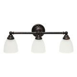 All The Rages Essentix 3-Light Metal & Glass Vanity Fixture In Oil Rubbed Bronze