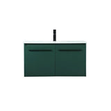 Elegant Decor Penn 36 Aluminum Alloy Mdf Single Bathroom Vanity In Green