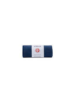 Manduka eQua Yoga Hand Towel - Quick Drying Microfiber, Lightweight, Yoga Accessories Easy for Travel, 16 Inch (40cm), Midnight