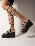 Shoetopia Girls P-5 Black Wedge Sandal - 2 Uk (Girls-P-5-Black),Black,2,B0CRPGCJQP