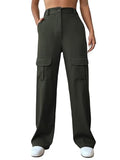 Leriya Fashion Women Cargo Pant | Woman Trousers | Women'S High-Waisted Pant | Women Trousers Pants Green,GreenApparel,L
