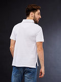 Leriya Fashion Men's Polo-Neck with Zip Closure Type T-Shirt || Half Sleeves Casual T-Shirt for Men || Ragular Wear Classic T-Shirt || Men's Regular Fit Polo-Neck T-Shirt.(White-S),White