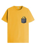 ADRO Tshirt for Men | Anime T Shirt for Men | 100% Cotton Tshirt | Graphic Printed T-Shirt | Chest Printed Tshirt | Minion Anime Tshirt | T-Shirts| RN24-STICK-PCMIN-MU-L Mustard,Mustard