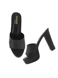 Shoetopia Women'S Heeled Sandal-2 Kids Uk (Girls-Silk-Black)-Eu35,Black,2,B0D4VPT61R