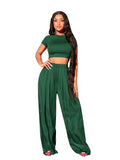 Kotty Women'S Solid Co-Ord With Trousers(Green,M)
