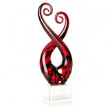 Badash Crystal Pietro Murano Style Art Glass Black And Red Swirl 13 Inch Centerpiece