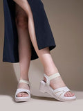 Shoetopia Elegant Cream Block Sandals For Girls /Eu38,Cream,5,B0F6TW8FNG