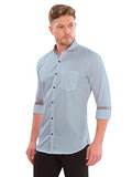 Lookmark Men'S Cotton Blend Stitched Solid Full Sleeve Shirt(Shirt 07-S) Sky Blue
