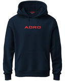 Adro Mens Hoodies With Hail The Dragon Puff Backside Printed, 100% Cotton 340Gsm. (H23-M-Dra-Nb_Navy_S)