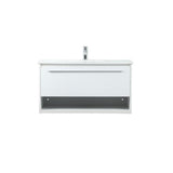 Elegant Decor Roman 36 Aluminum Alloy Mdf Single Bathroom Vanity In White