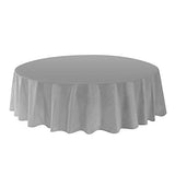 allgala 12Pack Premium Plastic Table Cover Medium Weight Disposable Tablecloth12PK Round 84SilverTC58504