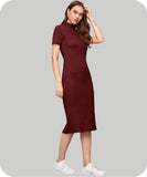 Leriya Fashion One-Piece Dress for Women Bodycon Long | Birthday Dress for Women (Medium, Burgundy)