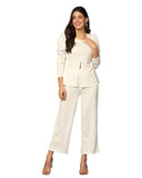 Leriya Fashion Ethnic Co Ord Set | Co Ord Set for Women | Night Dress for Women | Night Wear for Women | Payjama Set for Women | Women Two-Piece Outfits | Coord Sets (X-Large White),White