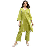 Anni Designer Women'S Cotton Blend Solid Ethnic Co-Ord Set (Thara Mehandi_Xxl_Green_Xx-Large),Green,2XL