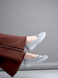 Shoetopia Buckle Detailed Casual Grey Loafers For Women & Girls /Eu36,Grey,3,B0F318VV5R