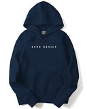 Adro Men'S Cotton Neck Hooded Sweatshirt (H22-M-Ar2-Nb_Navy_2Xl)