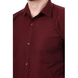 Xjarvis Austin Men'S Cotton Blend Shirt |Slim Fit Formal Shirt With Pocket |Plain | Long Sleeve Spread Collar | Casual Wear Regular Fit Shirt Pack Of 1 (Maroon 2Xl),Maroon,2,B0F4X7CPXS