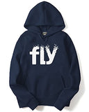 Adro Men'S Cotton Neck Hooded Sweatshirt (H21-M-Fly-Nb_Navy_2Xl)