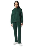 Fyltr Women'S Drop Shoulder Hoodie & Joggers Set With Contrast Branded Tape On Sleeve And Jogger Side Seam - Rib Hem & Cuff | Slit Detail At Hem,Enchanted Evergreen,Enchanted Evergreen,M