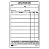 Daily Time And Job Sheets, 6 X 9-1/2, 100/Pad, 2/Pack