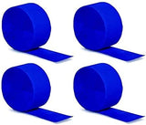 Ludaly Crepe Kraft Paper Party Decoration Streamer Roll Pack Of 4 (Nevy Blue)