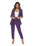 Kotty Women'S Solid Co-Ord With Trousers(Purple,M)