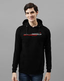 Adro Men'S Cotton Blend Neck Hooded Sweatshirt (H24-Rac-Bl_Black
